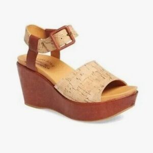 Kork-Ease Women’s  Kork-Ease Keirn Cork Leather Platform Wedge Sandal Size 8